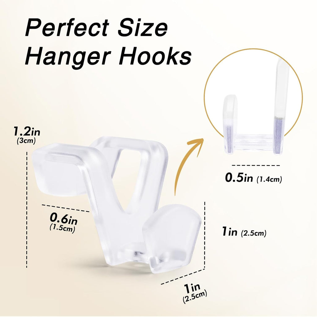 HOUSE DAY Space Saving Hangers 100 Pack, Clear Hanger Connector Hooks