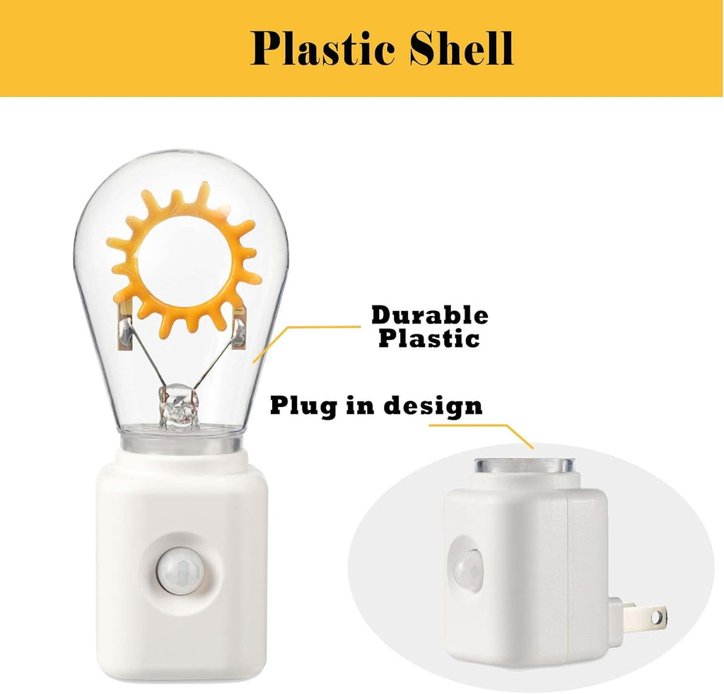 Unique Gift, LED Night Light with Motion Sensor, Retro Filament Design, Dimmable 2200K Warm White Plug into Wall, Auto Dusk to Dawn Activation, 1W Energy Efficient, 1 Pack