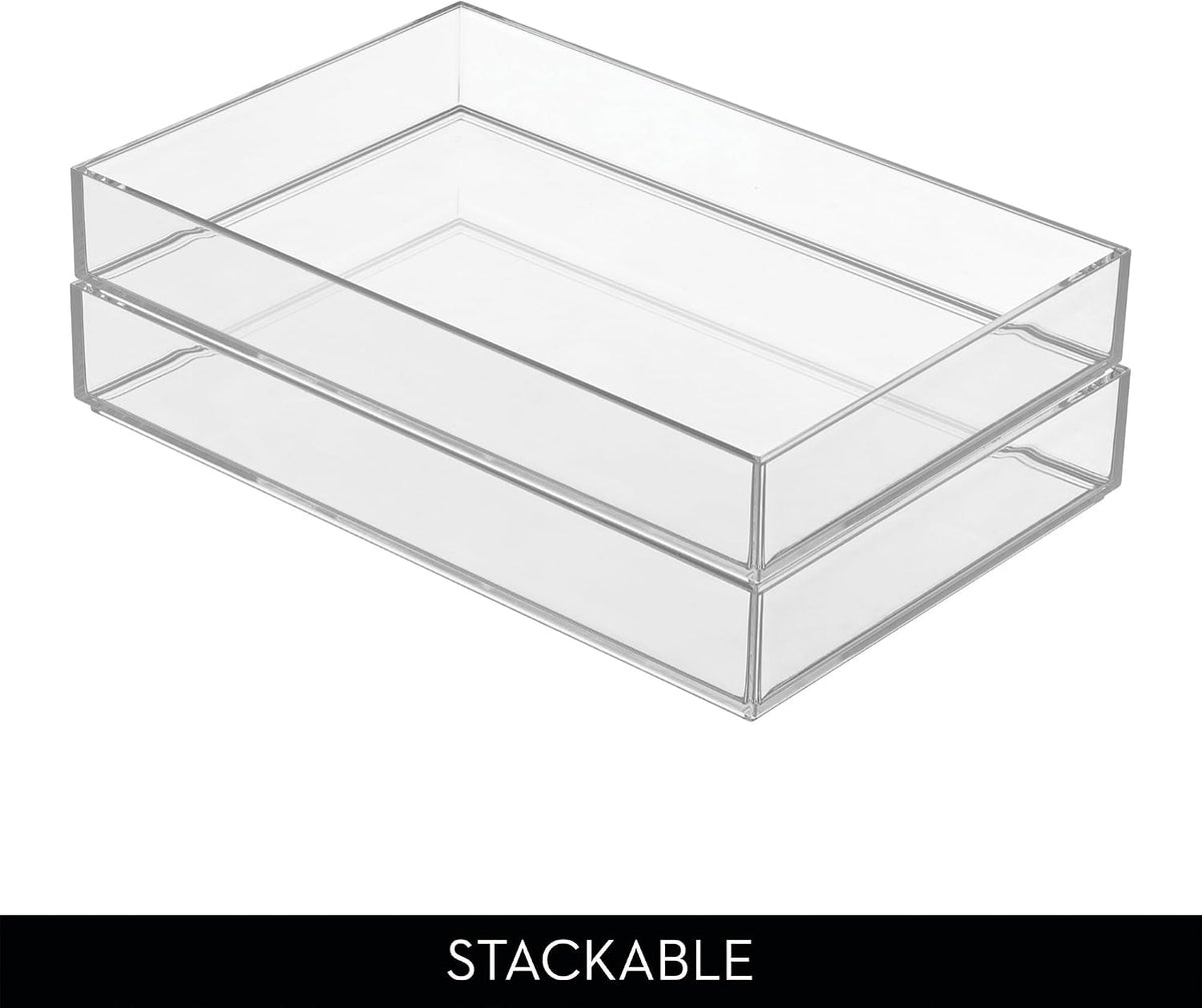 iDesign Makeup Drawer Organizer Tray, Set of 4, Clear