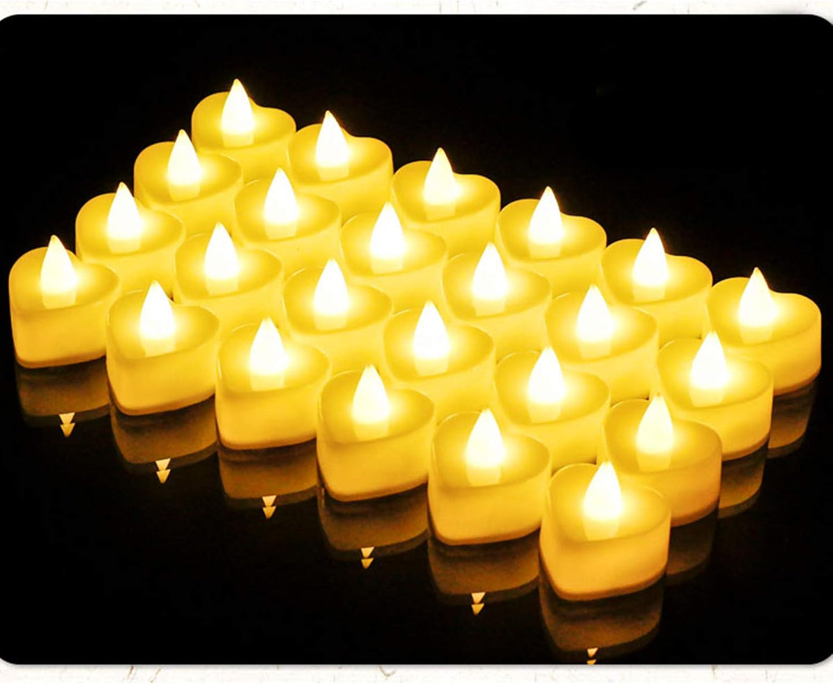 LED Candle Lights, Pack of 24, Flameless Flickering Tea Lights and Decorations for Wedding, Valentine's Day, Marriage Proposal, Party, Festival Celebration
