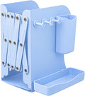 Adjustable Metal Bookends Heavy Duty for Shelves, 2 Dividers, Side Organzier, Anti-Slip Design Expandable Book Ends for Desk, Office(Blue, 18 inches Max)