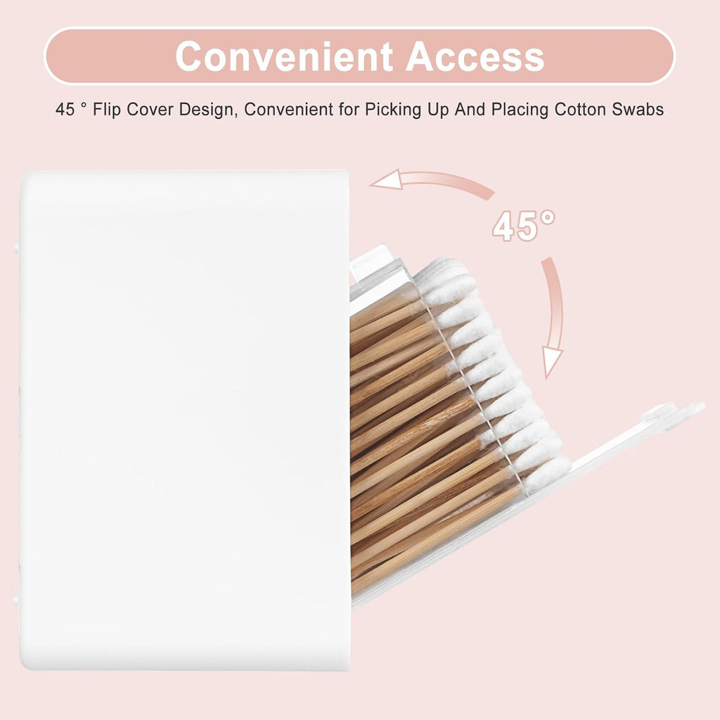 Bathroom Qtip Holder Dispenser, No Drilling Wall Mount Cotton Swabs Holder