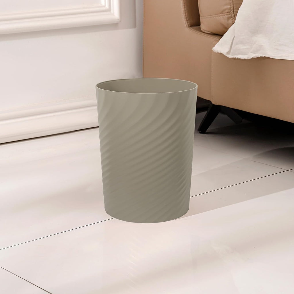 UUJOLY Plastic Small Bathroom Trash Can Wastebasket Garbage Can, Khaki
