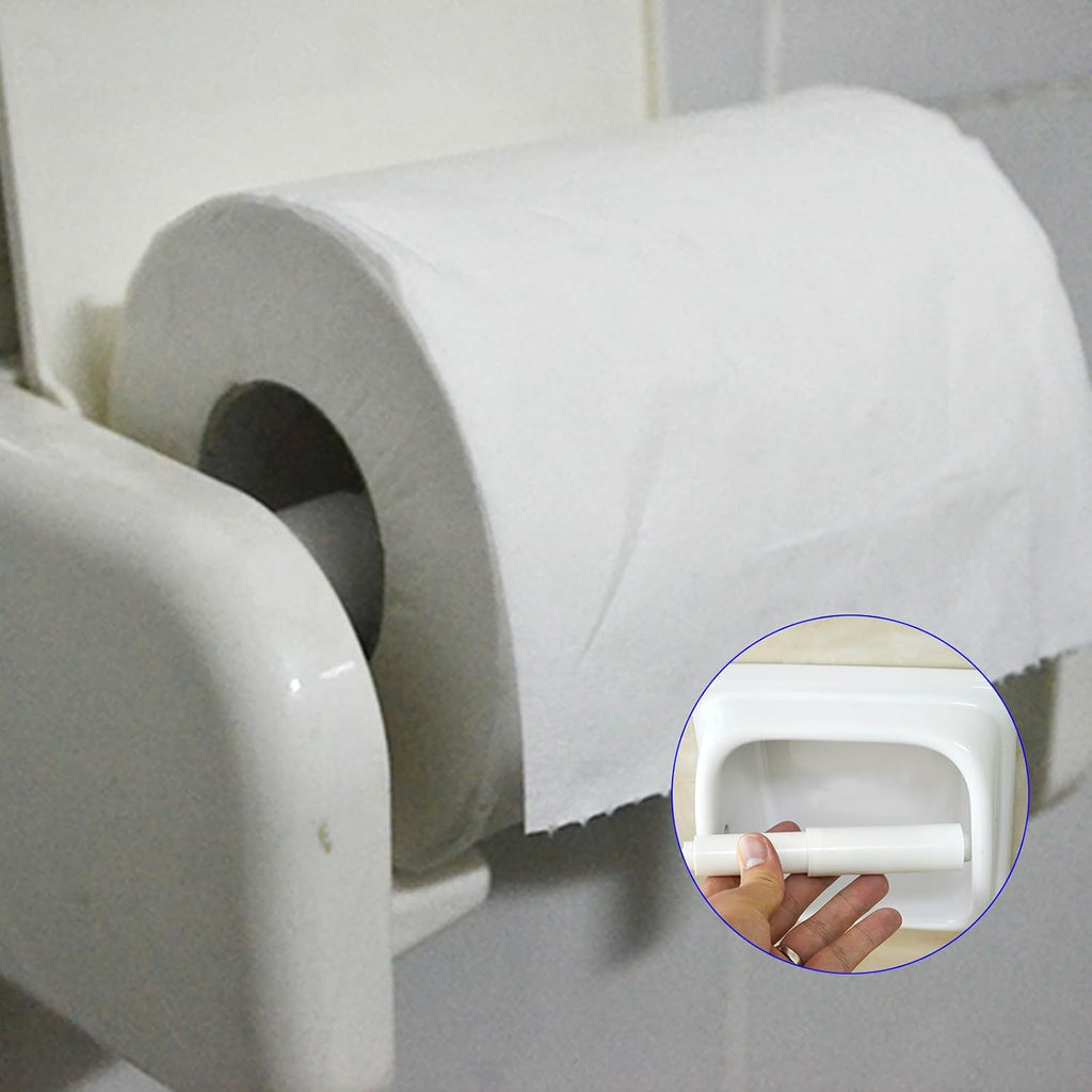 2 Pack Toilet Paper Roll Holder Replacement Rod,White,Extended Version