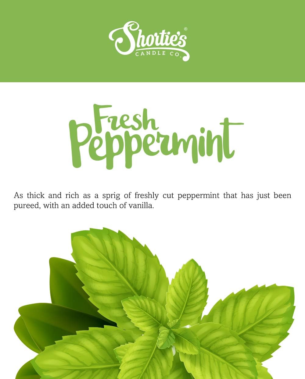 Shortie's Candle Company Fresh Peppermint Premium Wax Melts 2 Pack - 6 Oz., Strong & Long Lasting, Non-Toxic - Made with Essential & Natural Oils - Formula 117
