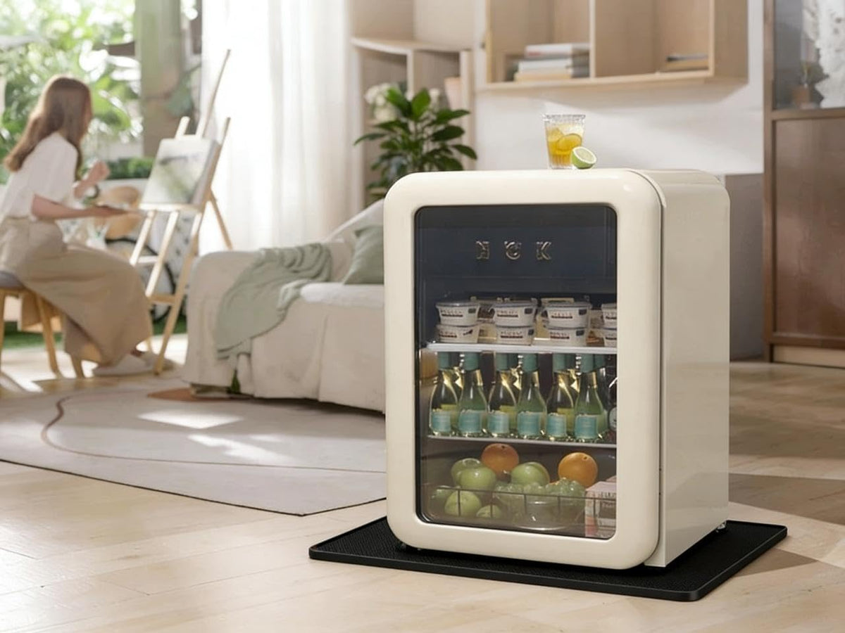 Mini Fridge Mat for Carpet Floor, Leak-Proof 20"X20"X0.6" Silicone Mini Fridge Drip Tray with High Raised Edges for Portable AC, Ice Maker, Washing Machines, Dryer
