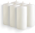 Simply Soson White Pillar Candles 2.75x6 Set of 6, Unscented Bulk Pack