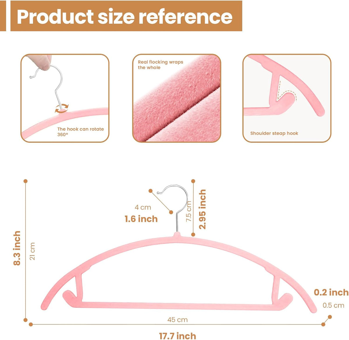 Jiang&Rong 60 Pack Pink Velvet Hangers