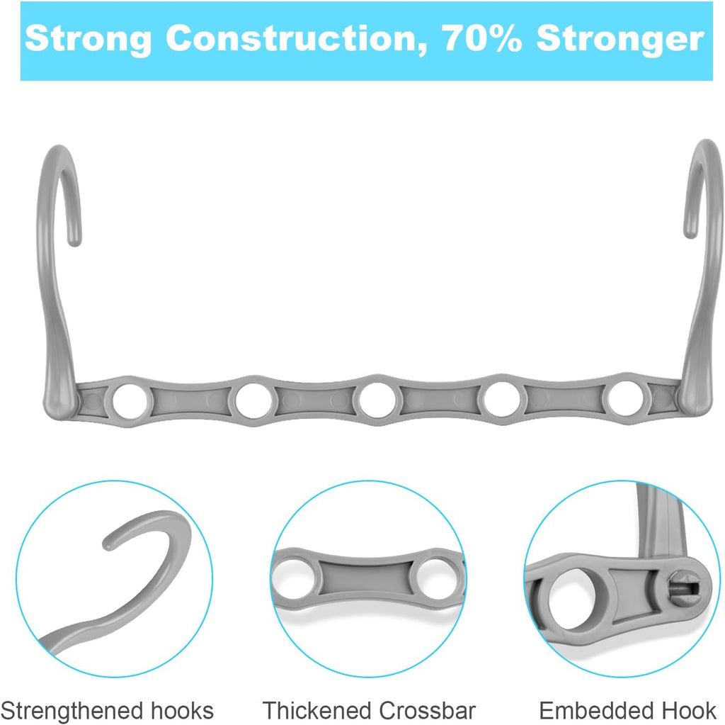 10 Pack Space Saving Hangers, Closet Organizers & Storage for Clothes, Gray
