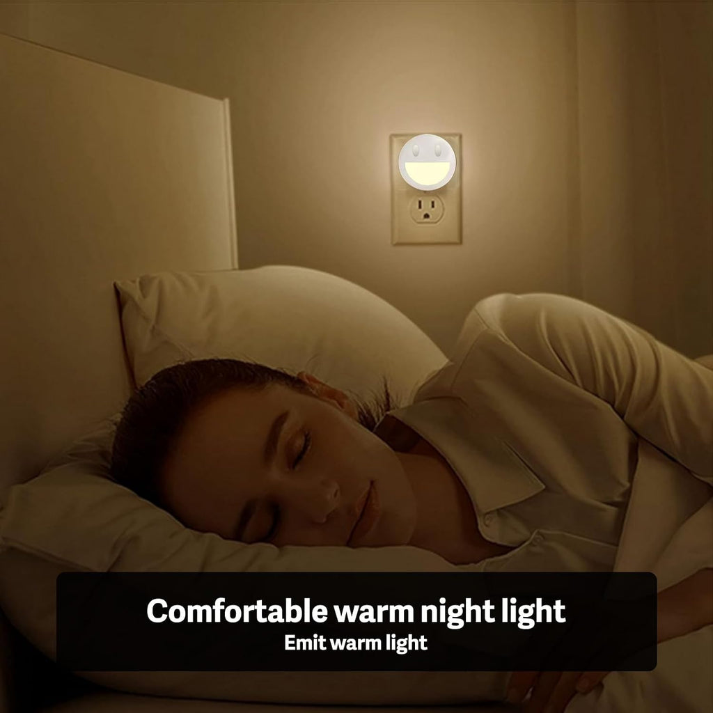 VAVOFO Plug in Night Light, 4 Pack, Smiley Face LED, Daylight White