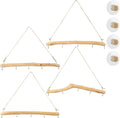 Chunful 4 Pcs Driftwood Wall Hanging Jewelry Hanger, 15 Inch with 5 Hooks