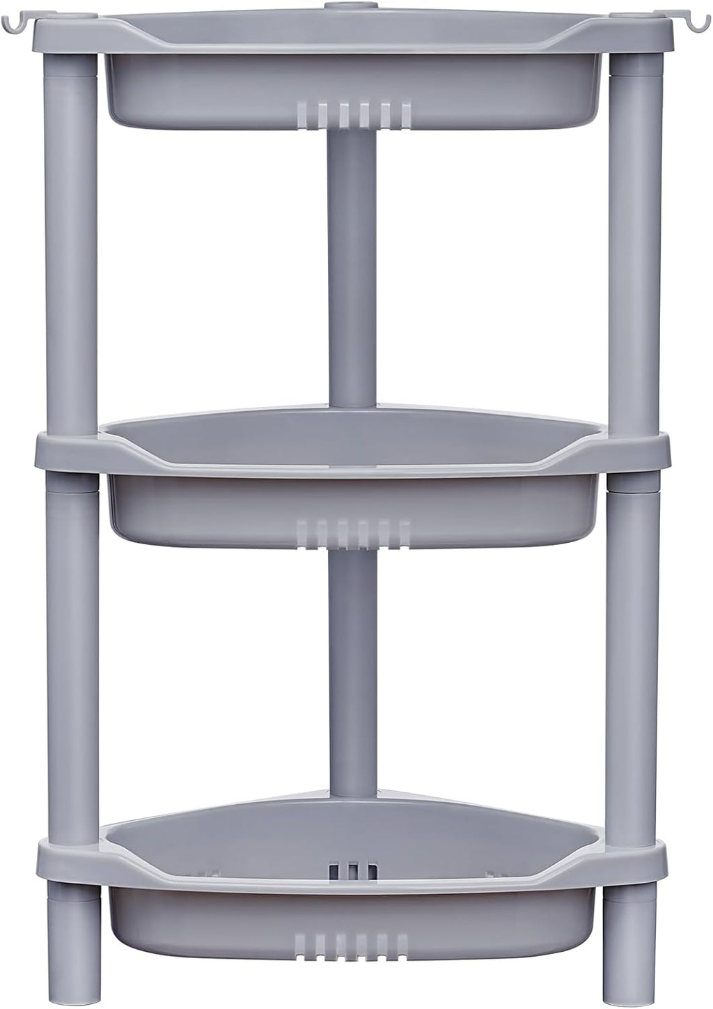 ELYKEN Corner Shower Caddy Standing, 3 Tier Plastic Shower Organizer, Grey