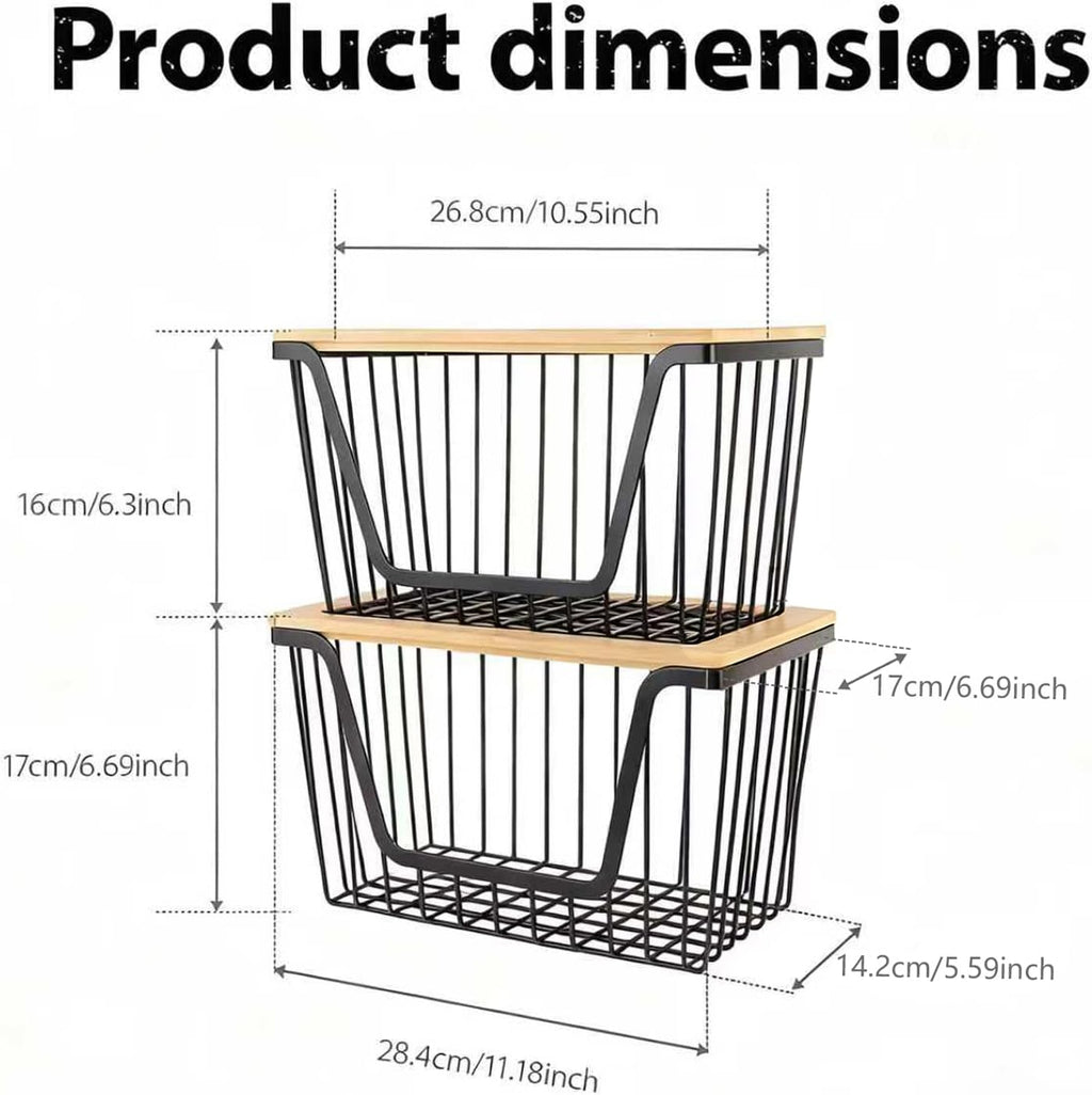 2 PACK Pantry Organizers and Storage, Stackable Onion Potato Bins