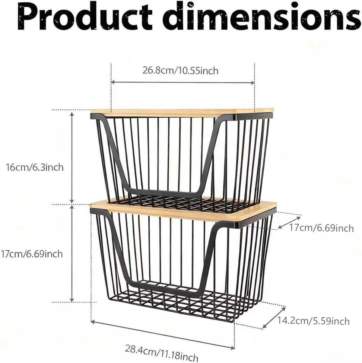 2 PACK Pantry Organizers and Storage, Stackable Onion Potato Bins