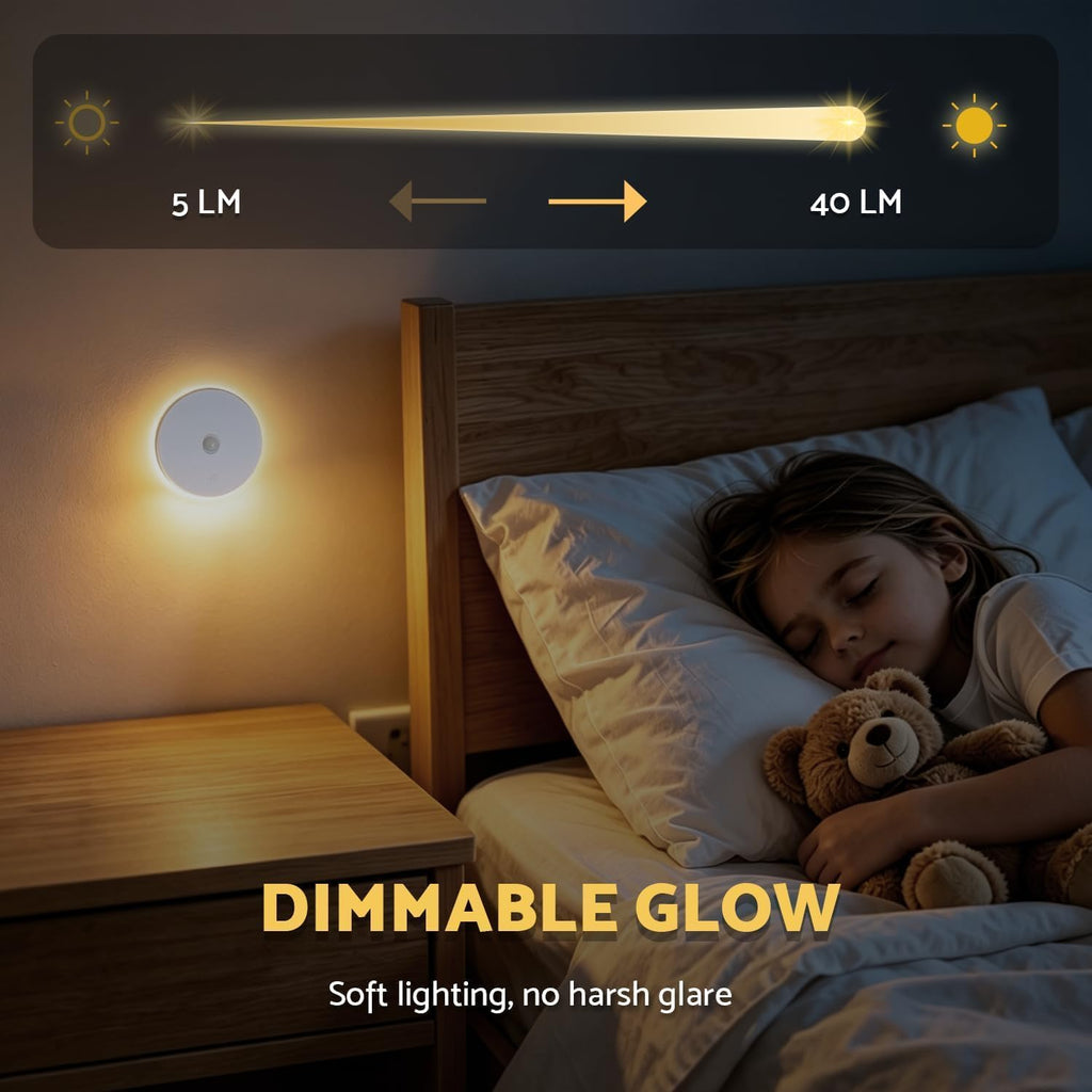 DAZZY DOT Battery Powered Night Light, 4 Pack Motion Sensor Light Indoor