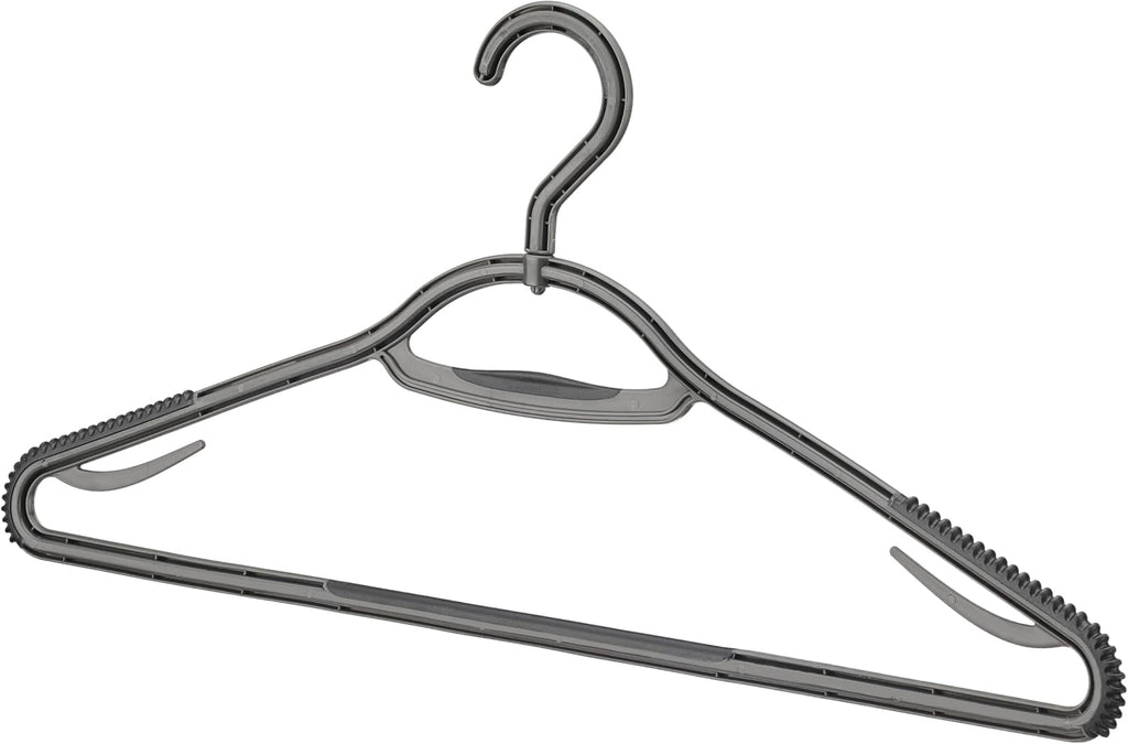 Whitmor Slim Sure-Grip Hangers with Swivel Hook - White and Gray - Set of 20