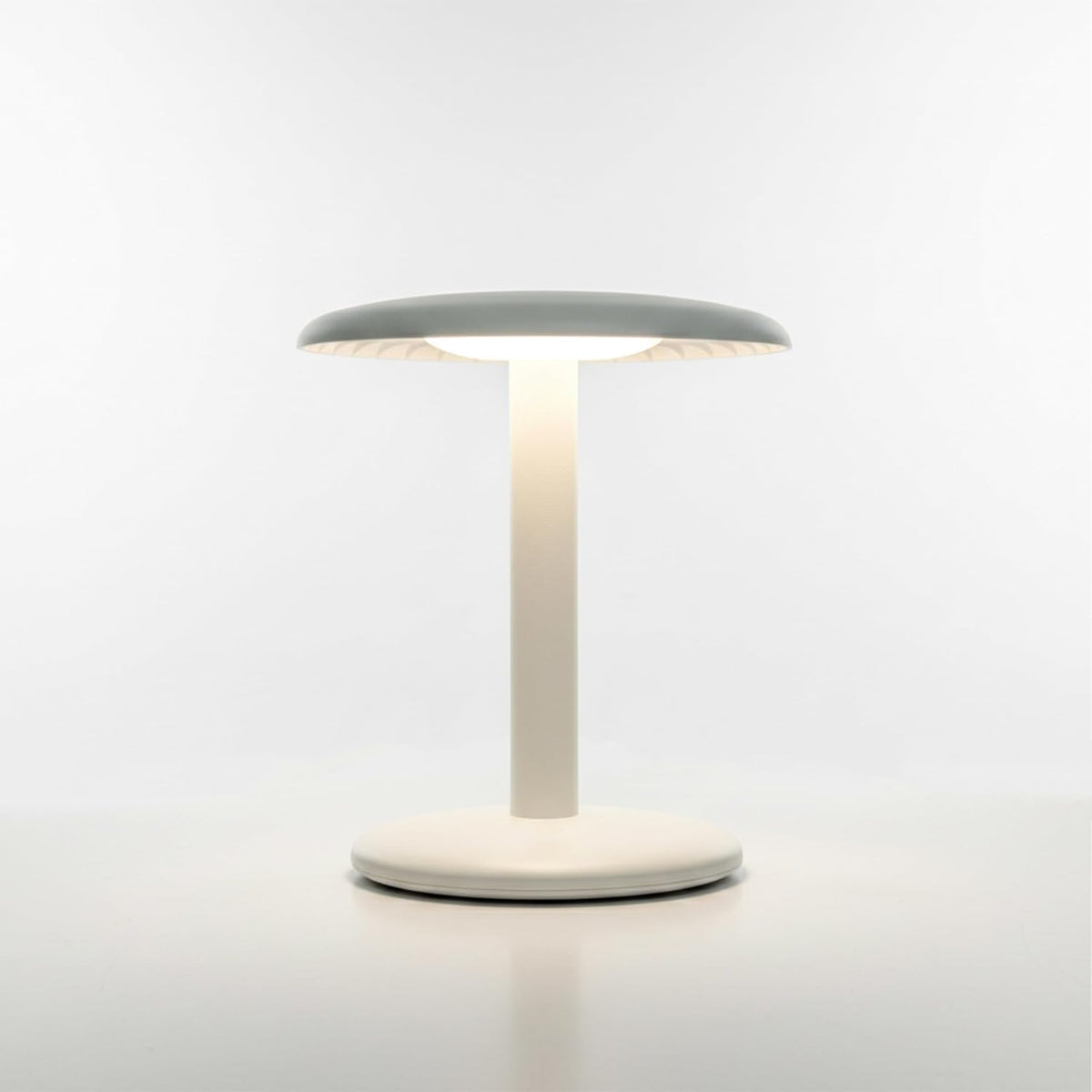 Brightech Zeno Cordless LED Table Lamp - Small 7.5in Touch Dimmable Bedroom, Side Table, End Table, Desk - Modern Rechargeable Portable Bedside, Living Room Light, Great for Outdoor, Camping - Cream