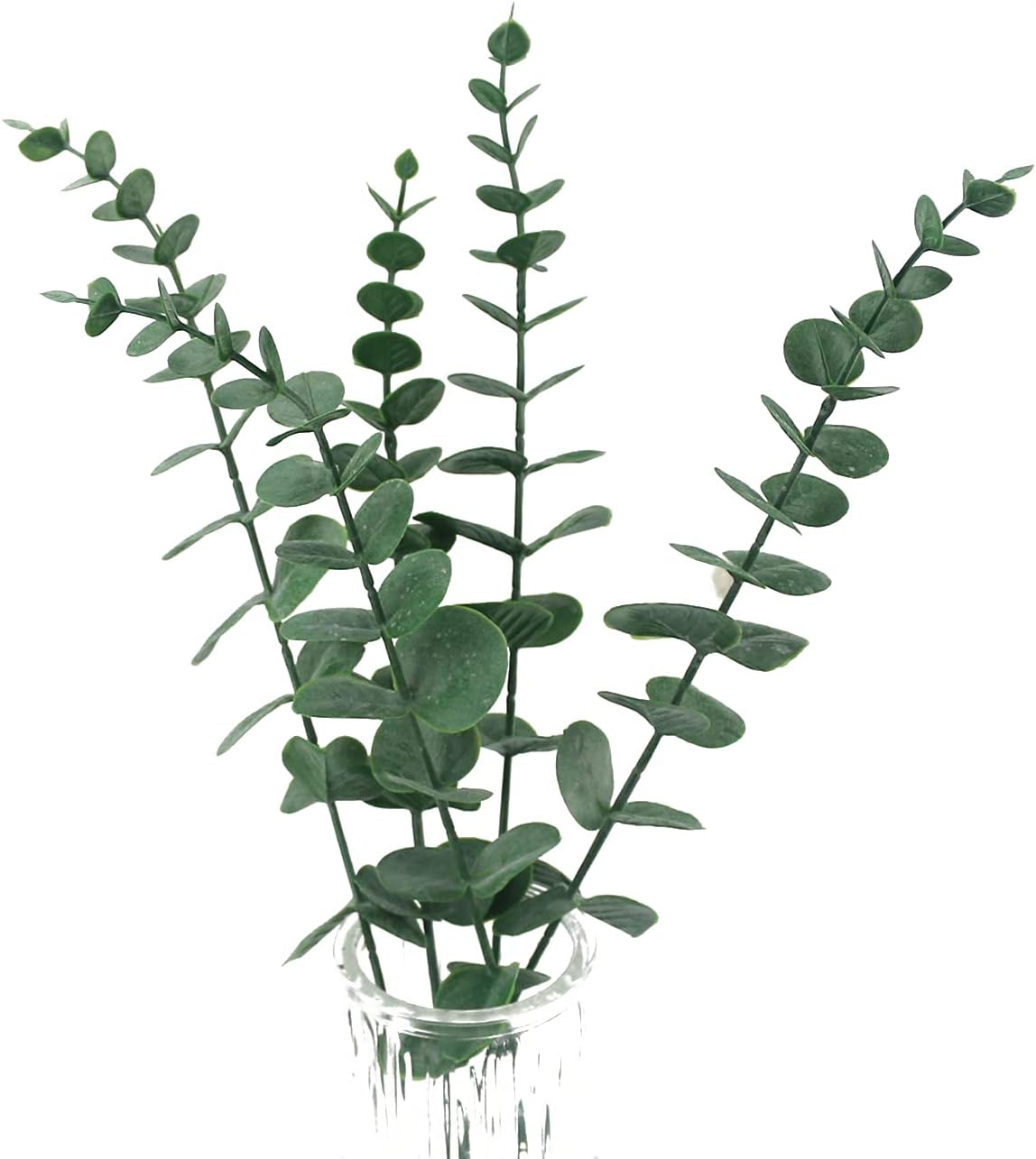 Tinsow 5 Pcs Artificial Eucalyptus Leaves Faux Eucalyptus Stems