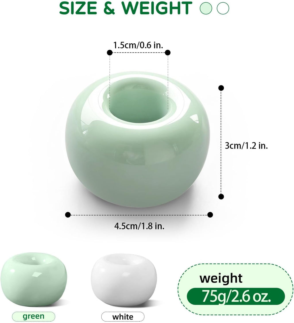 2Pcs Ceramic Toothbrush Holders for Bathrooms Countertop Toothbrush Holder Single Mini Toothbrush Holder Pen Holder Razor Holder Bathroom Tooth Brush Holder Toothbrush Stand