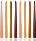 10 Inch Taper Candles, 8 Pack Earth Colors Candlesticks, Unscented Driples 6-8 Hours Burn Candles for Thanksgiving and Fall Decor