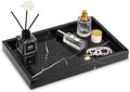 Marble Bathroom Vanity Tray, Black Marquina, 12"x 8" x1.2"