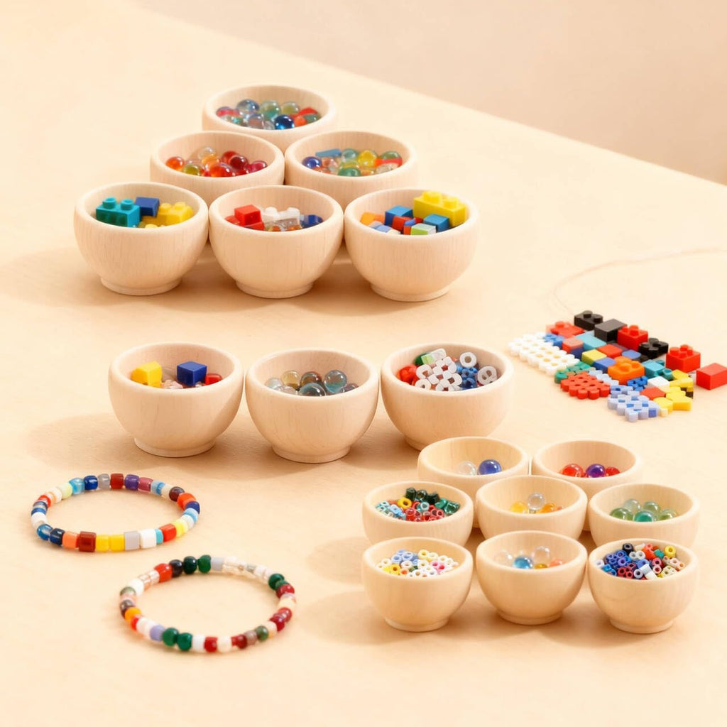 16 PCS Wooden Pinch Bowls, 2 Size Mini Unfinished Bowl, Round Condiment Container, for DIY Crafts, Painting, Sorting, Dips Sauce, Nuts, Spice, Candy (1.2'' x 2.2'', 1'' x 1.6'')