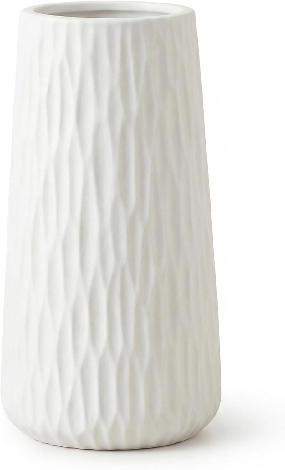 7.87" Ceramic Vase, Flower Vase, Ceramic Vase for Flowers, Vase for Dining Room, Bed Room, Reading Room, Office Decor (White1)