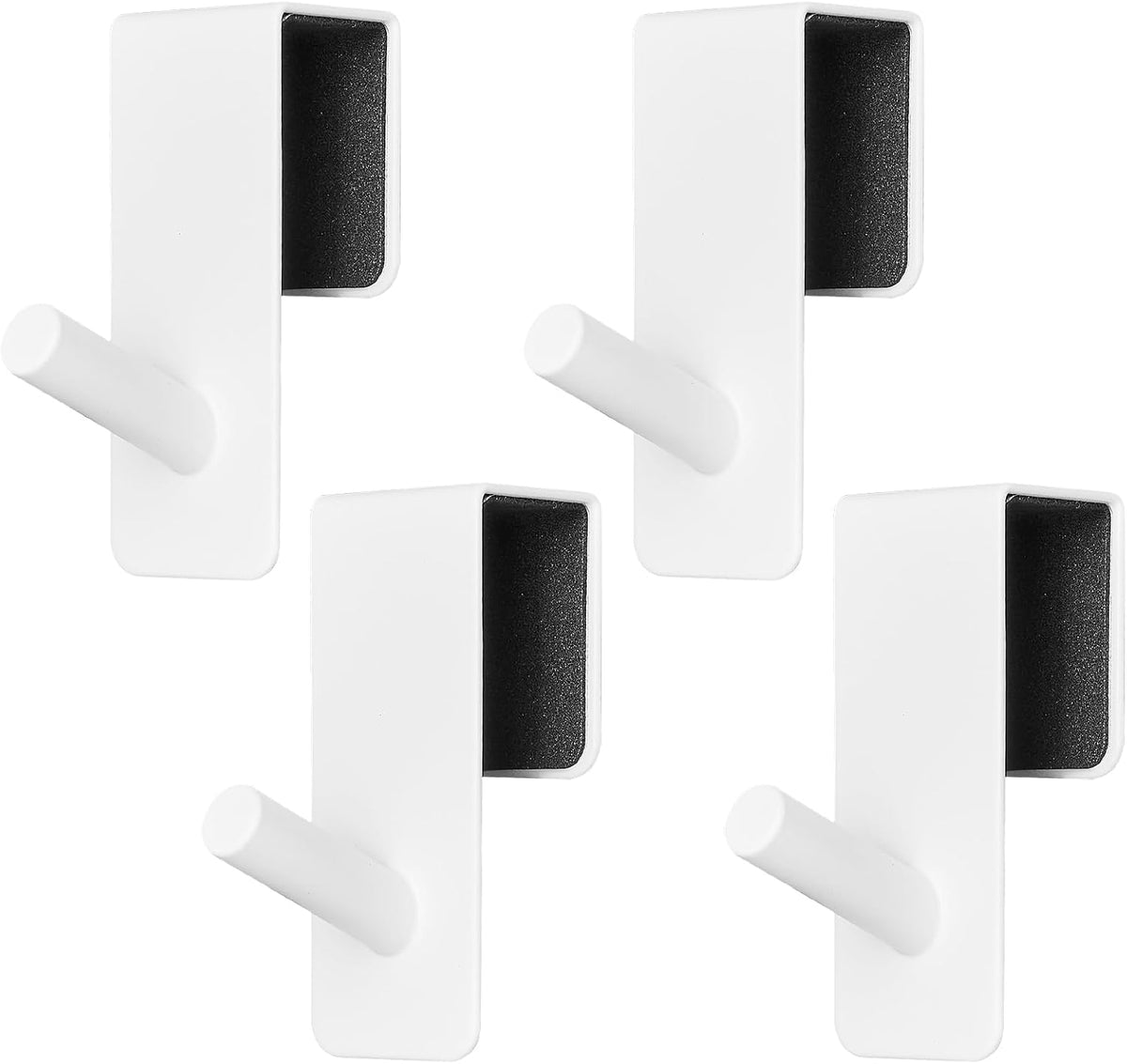 ARTOYS Over The Door Hooks (4 Pack) - Heavy Duty 20mm Wide Hangers for Thick Doors, Holds 50Lbs - EVA Foam Padded No-Scratch Hooks for Cabinets & Closets, White