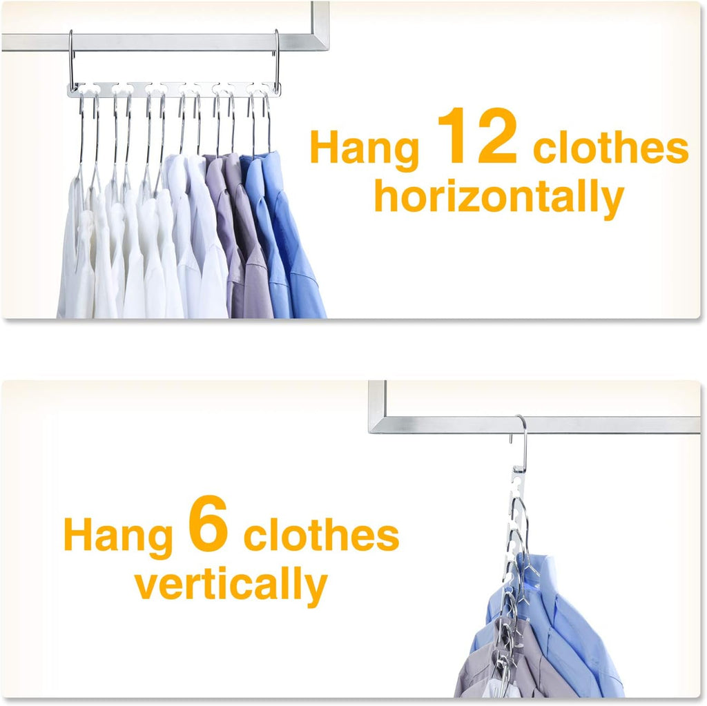 HOUSE DAY 12 Pack Space Saving Hangers for Clothes, Metal Magic Hanger