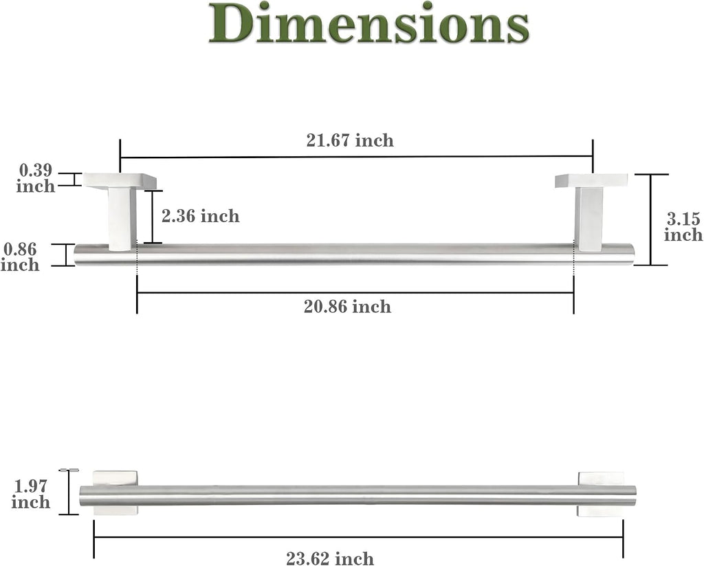 Alise 24 Inch Towel Bar for Bathroom Wall Mounted,Brushed Nickel