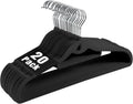 Velvet Clothing Hangers Slim Stackable Non-Slip Black Suit Hanger Space Saving Clothes Hanger Heavy Duty Adult Hangers with 360°Swivel Hook Pack of 20