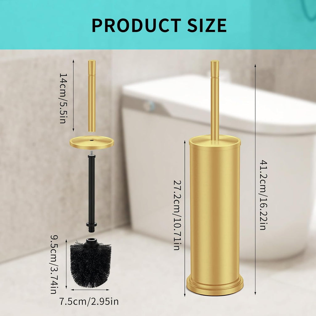 Stainless Steel Toilet Brush and Holder Set,Toilet Bowl Brush and Holder