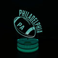 CLORURBANLIVE 3D Football Philadelphia Night Light 3D Illusion Lamp with Remote Control 16 Color Options Sports Decor Lighting for Fans - Multicoloured OneSize