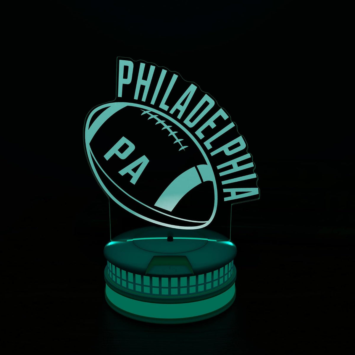 CLORURBANLIVE 3D Football Philadelphia Night Light 3D Illusion Lamp with Remote Control 16 Color Options Sports Decor Lighting for Fans - Multicoloured OneSize