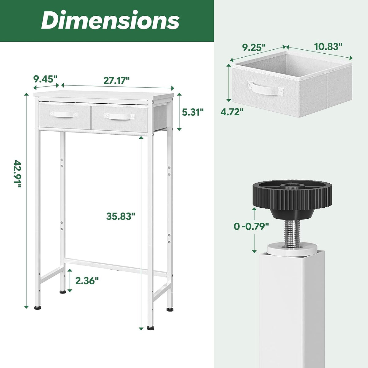 Simple Trending 2-Tier Over The Toilet Storage with 2 Fabric Drawers
