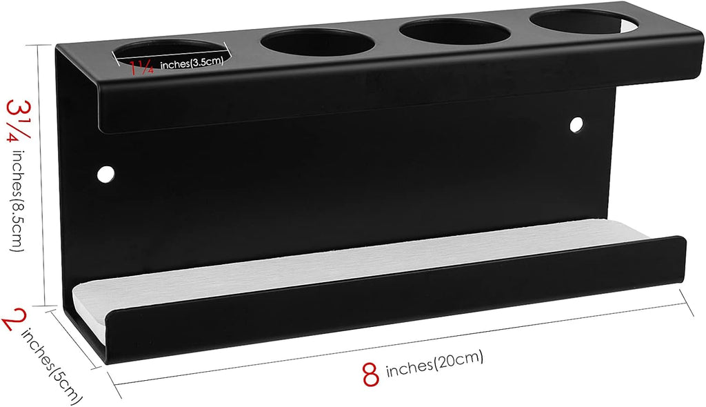 Adorila Electric Toothbrush Holder Wall Mount, 4 Slot Metal Stand, Black