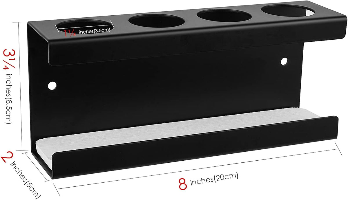 Adorila Electric Toothbrush Holder Wall Mount, 4 Slot Metal Stand, Black