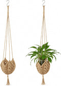 Boho Macrame Plant Hangers with S Shaped Hooks Hanging Baskets for Plants
