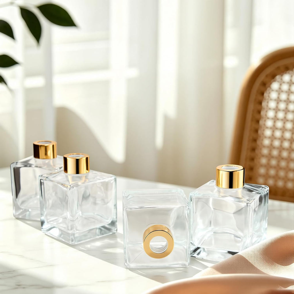 180ml Fragrance Glass Reed Diffuser Bottles Set of 4 Jars
