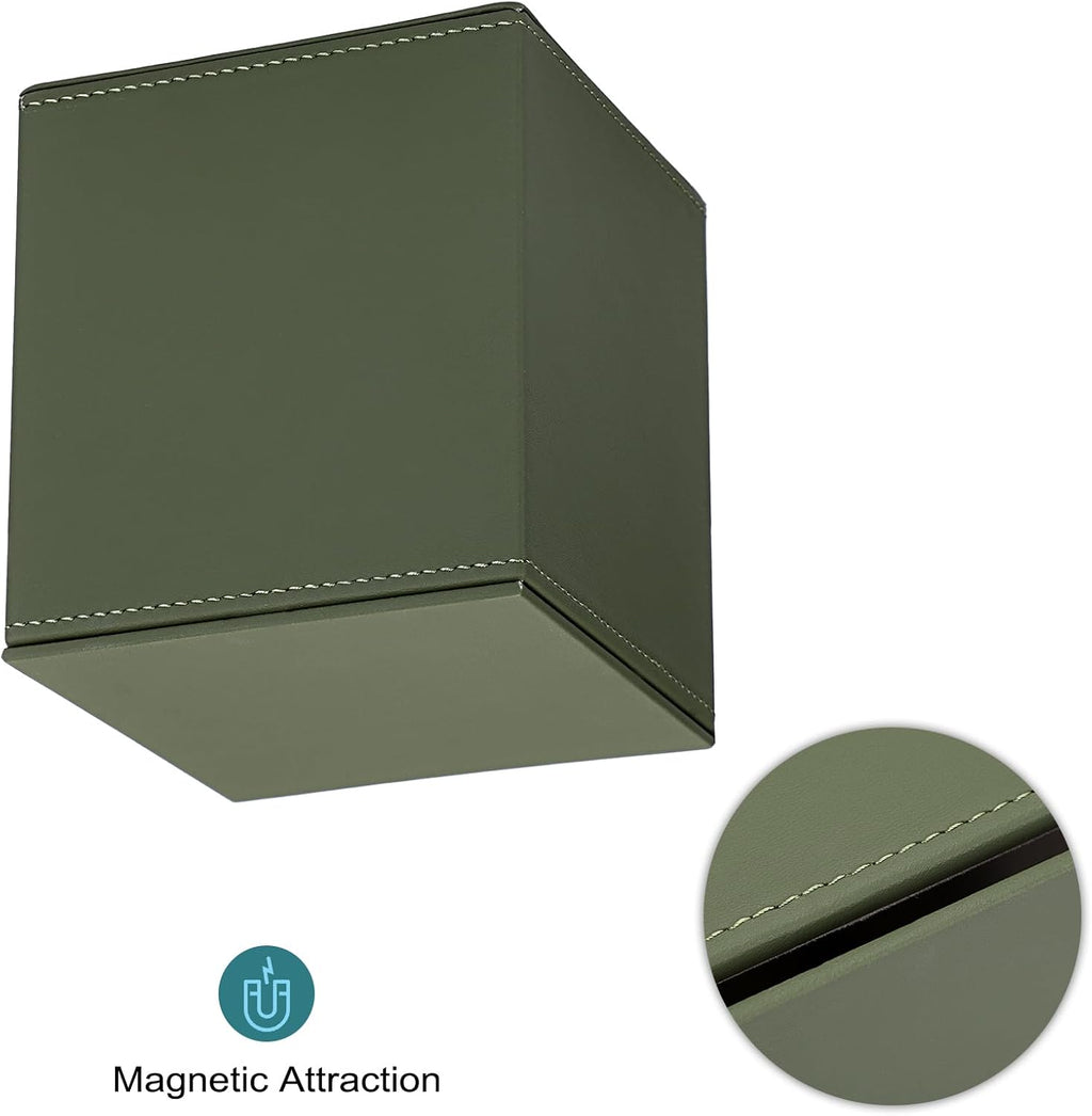 Sumnacon Square Tissue Box Cover with Magnetic Bottom,PU Tissue Box Holder