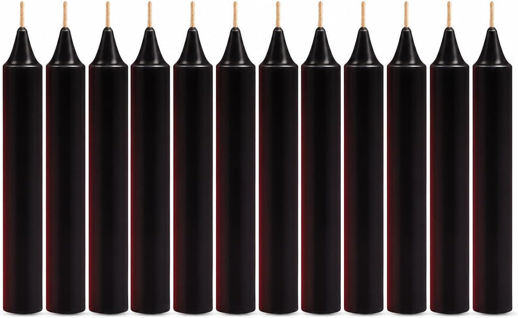 12 Pack Spell Chime Candles-4 Inch Black-Colored, Candle - for Home Decor Kitchen Decor Wedding Decoration-12 Spell Colored
