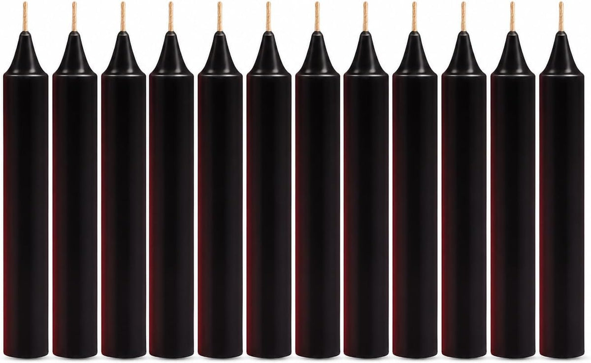 12 Pack Spell Chime Candles-4 Inch Black-Colored, Candle - for Home Decor Kitchen Decor Wedding Decoration-12 Spell Colored