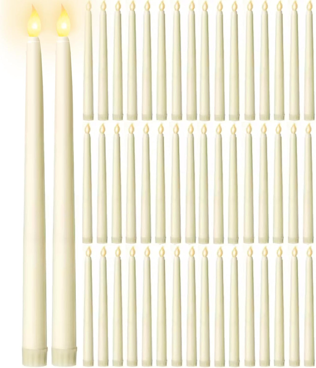 48Pcs Flameless Taper Candles Bulk,11in Battery Operated LED Taper Candles Flickering Electric Fake Candlesticks for Wedding Christmas Party, (Batteries Not Included)