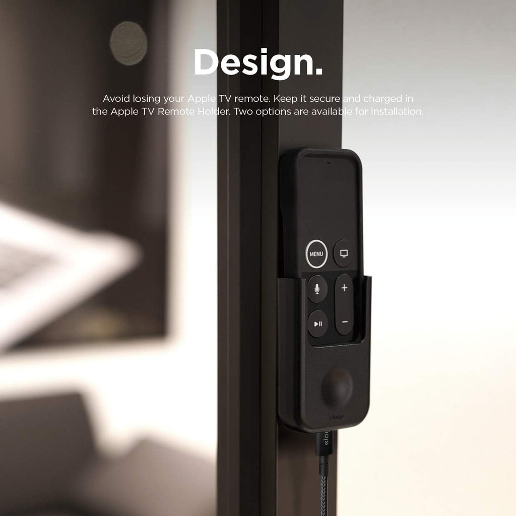 elago Apple TV Remote Holder Mount - [Gel Pad or Screw Options][Keeps It Secure][Cable Management] - Compatible with Apple TV Remote 4K / 4th Generation