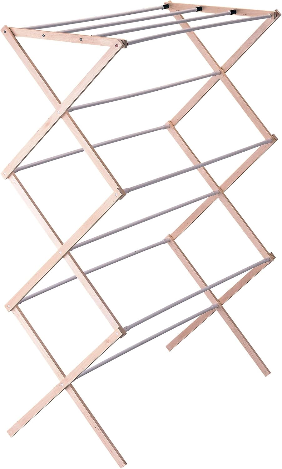 Household Essentials 5001 Collapsible Folding Wooden Clothes Drying Rack For Laundry | Pre Assembled