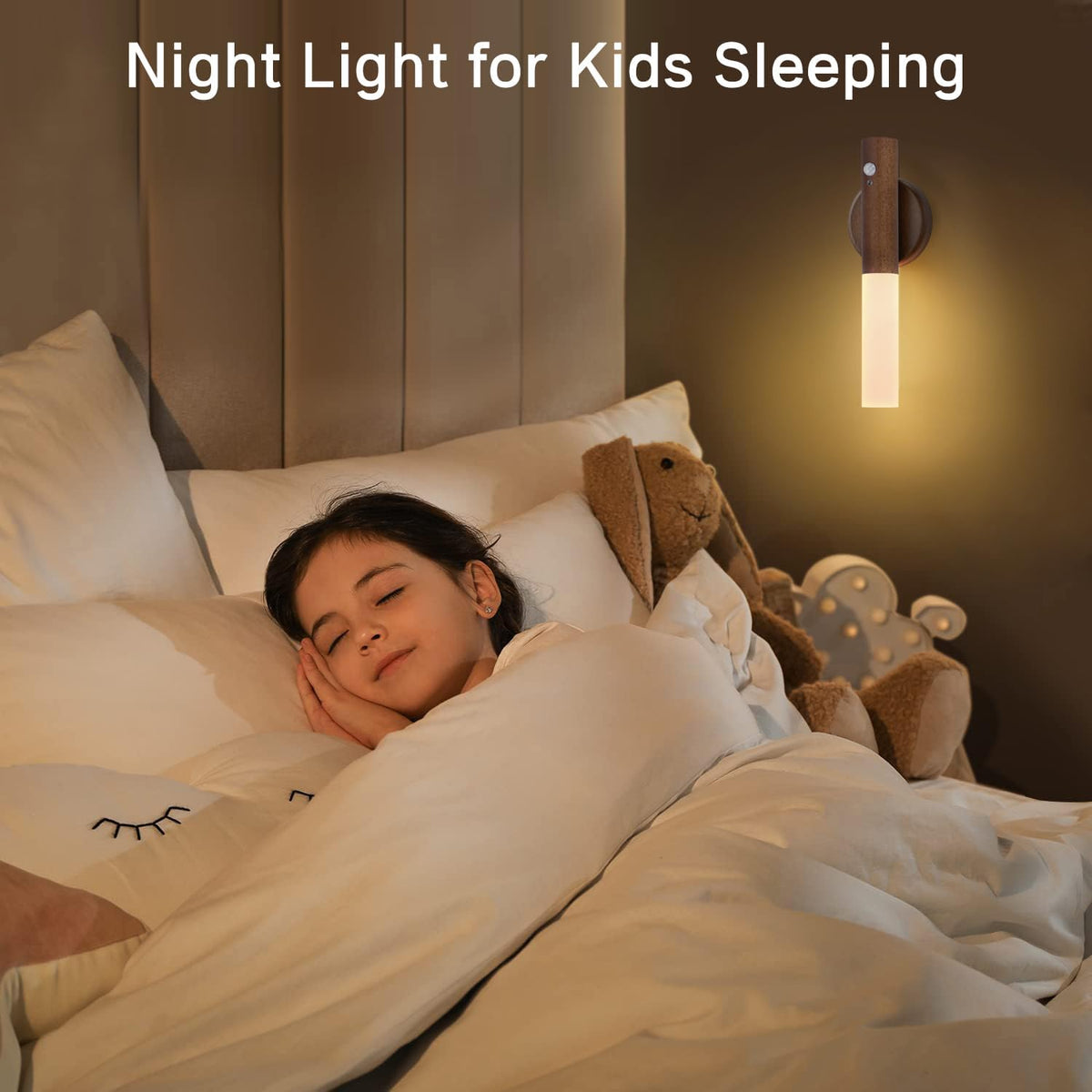 Montford Wall Sconces Set of Two Battery Operated, Motion Sensor Night Light Magnetic Wall Light Rechargeable Wall Sconce, Peel and Stick Sconce Lights for Hallway