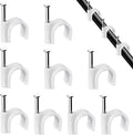 Abnii Cable Nails Clips, 100 Pcs, 7mm, Wire Wall Clips, White