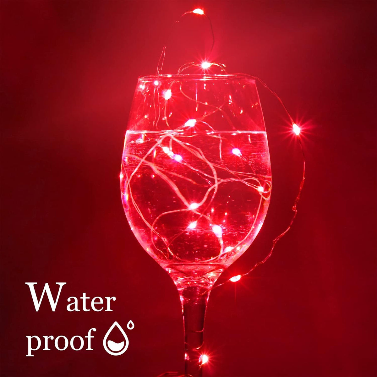 SmilingTown 15 Packs 20 Led Red Fairy Lights Battery Operated 6.6ft Silver String Lights Waterproof Firefly Starry Light for Bedroom Dorm DIY Table Centerpieces Halloween Christmas Party Decor