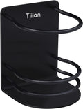 Toothbrush Holder Wall Mounted, Bathroom Storage Stand for Razor, Toothpaste - Self Adhesive, Stainless Steel, Black