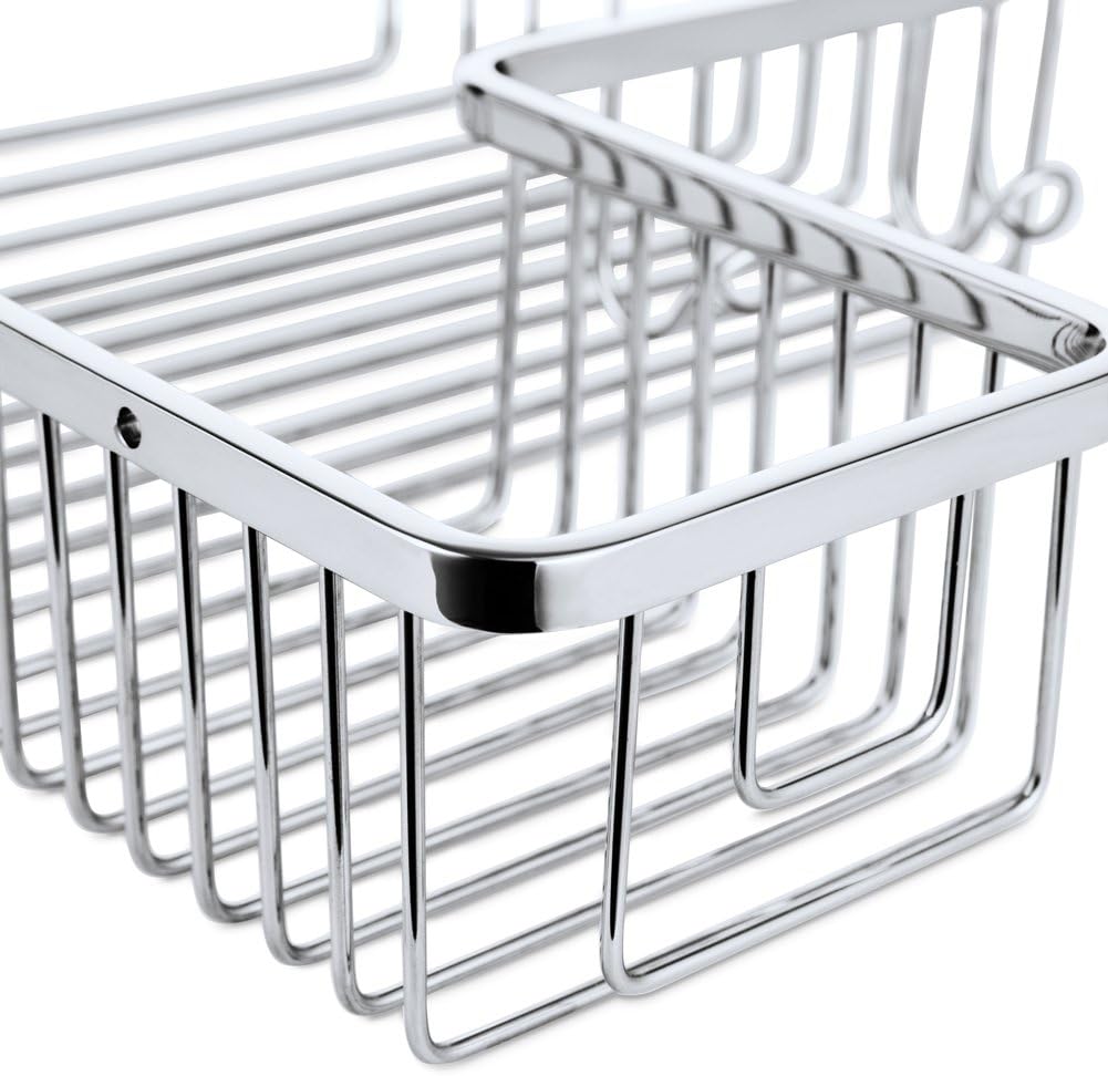 Shower Corner Shelf,304 Caddy Stainless Steel Rustproof,Soap Caddy Shower Organizer Wall Mounted Basket,Polished Finish-Right Angle Basket